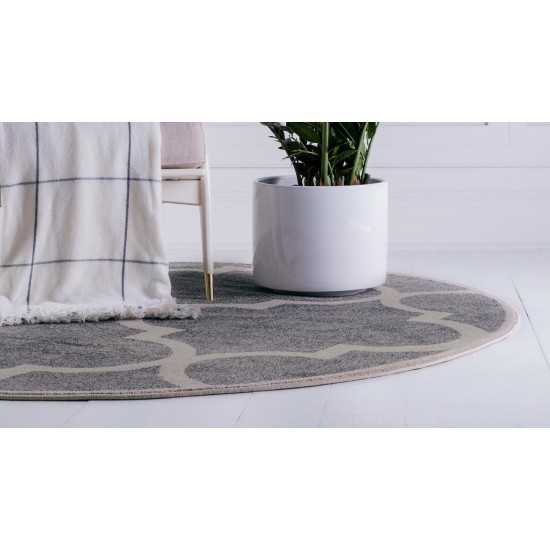 Rug Unique Loom Trellis Gray Round 6' 0 x 6' 0