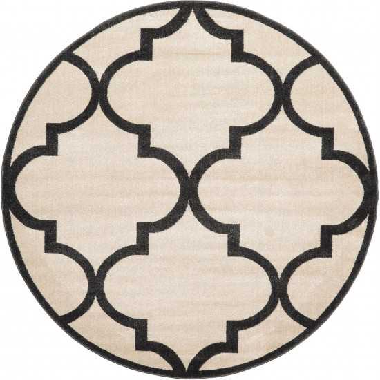 Rug Unique Loom Trellis Beige Round 6' 0 x 6' 0