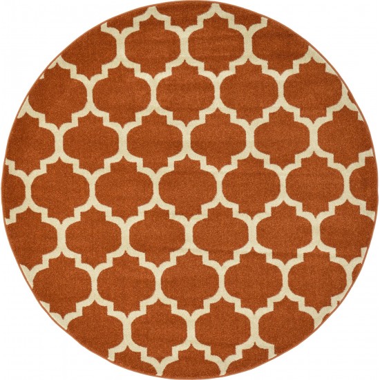 Rug Unique Loom Trellis Terracotta Round 6' 0 x 6' 0