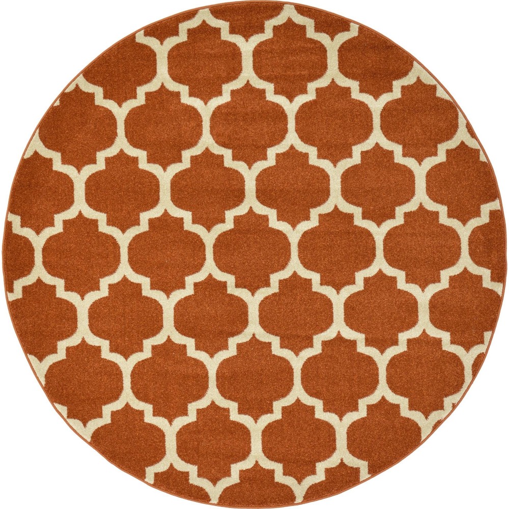 Rug Unique Loom Trellis Terracotta Round 6' 0 x 6' 0