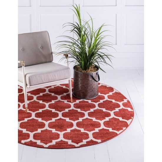 Rug Unique Loom Trellis Terracotta Round 6' 0 x 6' 0