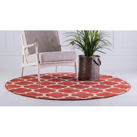 Rug Unique Loom Trellis Terracotta Round 6' 0 x 6' 0