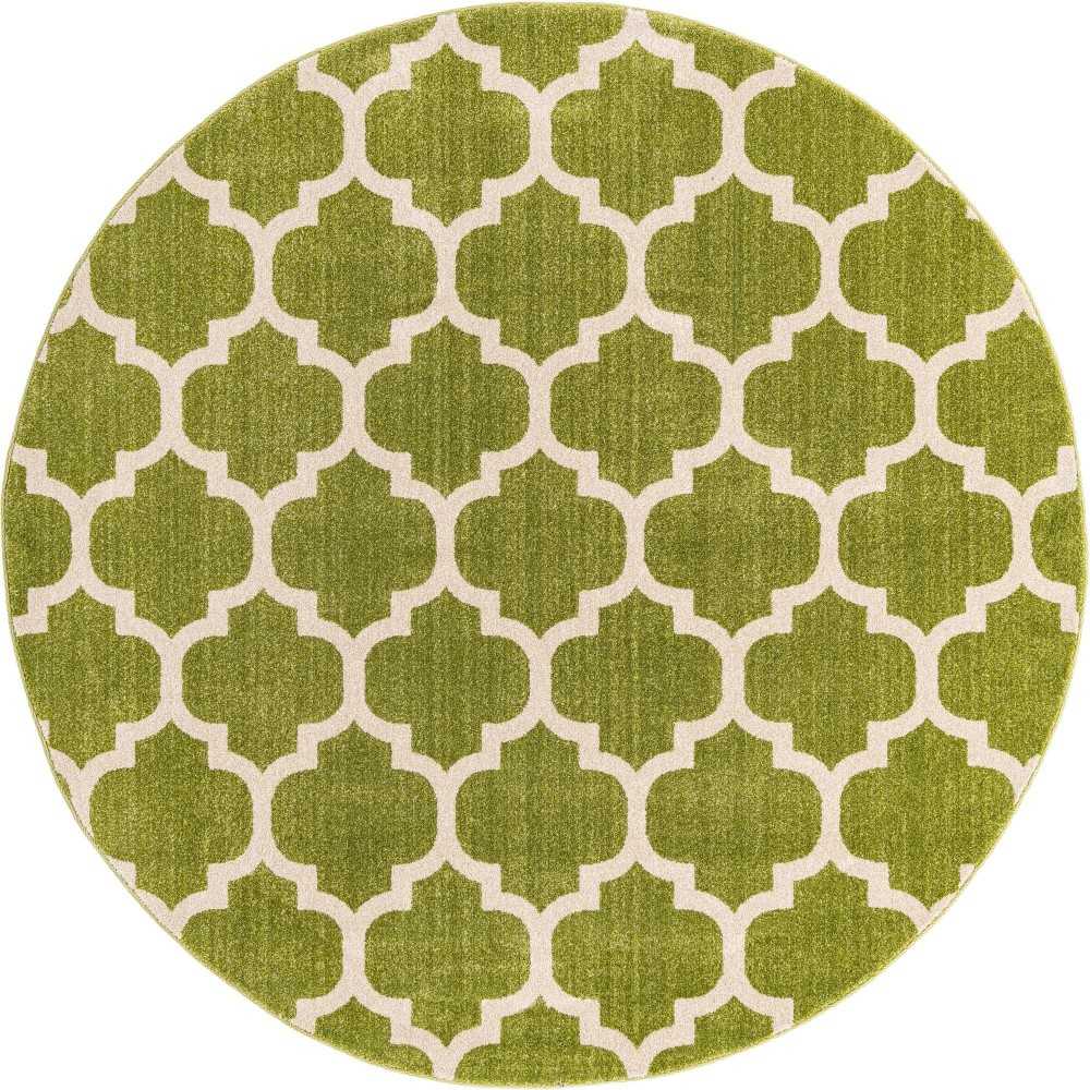 Rug Unique Loom Trellis Green Round 6' 0 x 6' 0