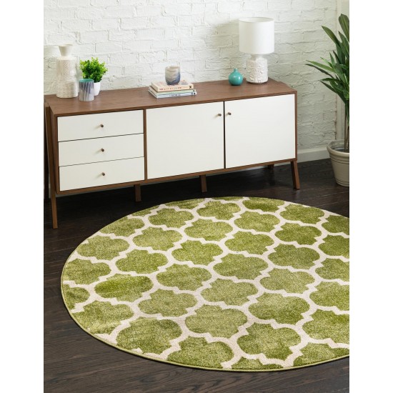 Rug Unique Loom Trellis Green Round 6' 0 x 6' 0