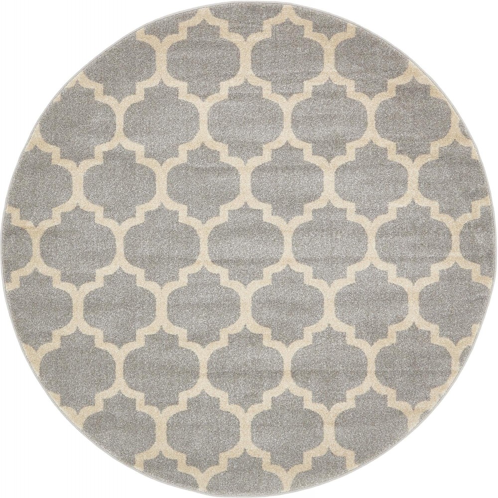 Rug Unique Loom Trellis Light Gray Round 6' 0 x 6' 0 Rug Unique Loom Trellis Light Gray Round 6' 0 x 6' 0