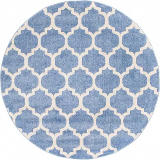 Rug Unique Loom Trellis Blue Round 6' 0 x 6' 0