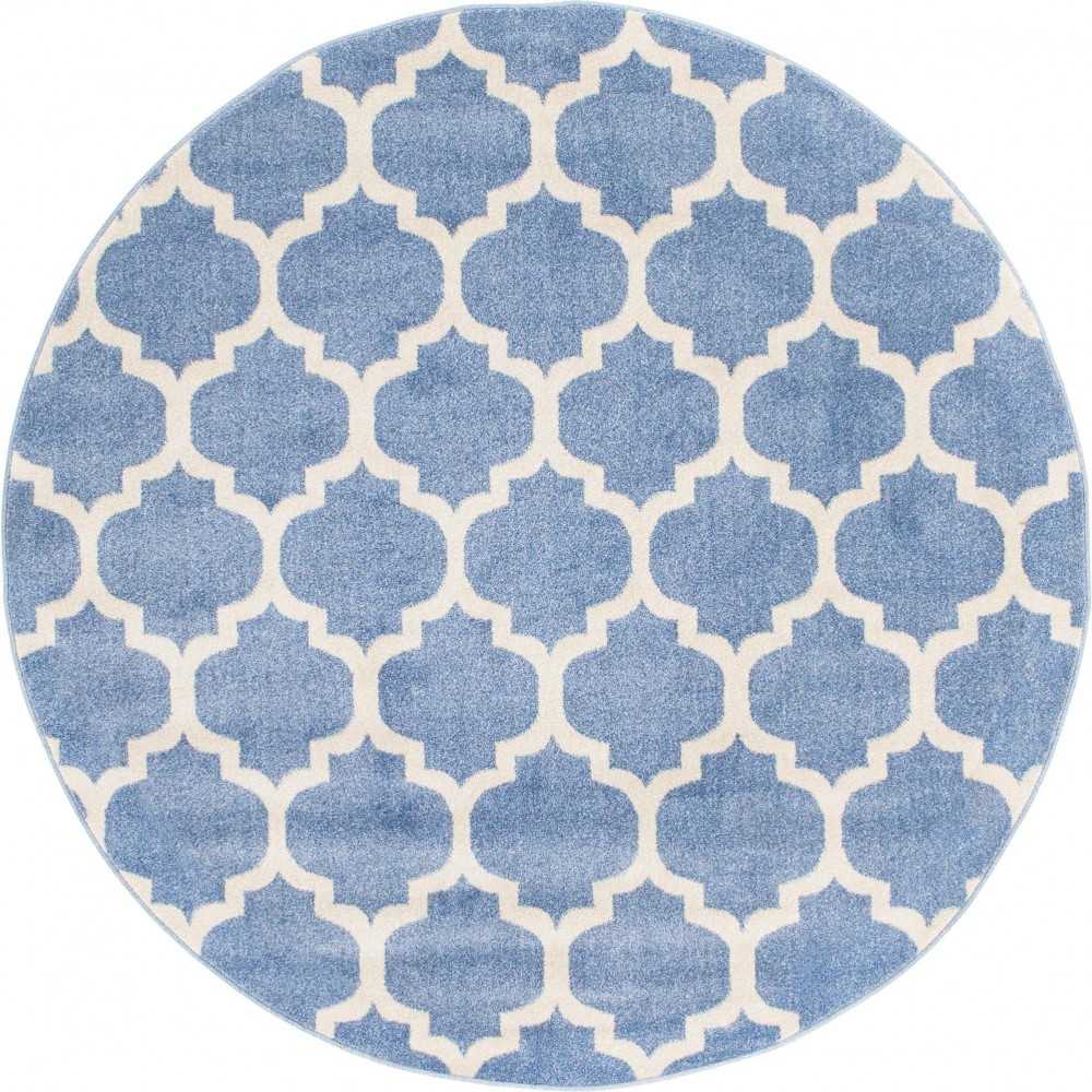 Rug Unique Loom Trellis Blue Round 6' 0 x 6' 0