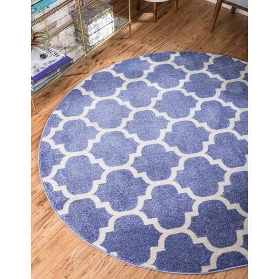 Rug Unique Loom Trellis Blue Round 6' 0 x 6' 0