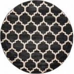 Rug Unique Loom Trellis Black Round 6' 0 x 6' 0