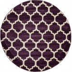 Rug Unique Loom Trellis Dark Purple Round 6' 0 x 6' 0