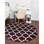 Rug Unique Loom Trellis Dark Purple Round 6' 0 x 6' 0