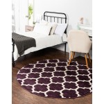 Rug Unique Loom Trellis Dark Purple Round 6' 0 x 6' 0