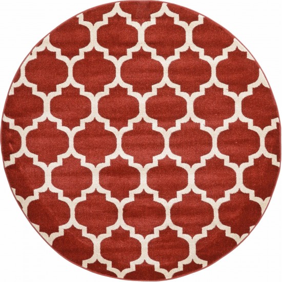 Rug Unique Loom Trellis Red Round 6' 0 x 6' 0