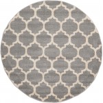 Rug Unique Loom Trellis Gray Round 6' 0 x 6' 0