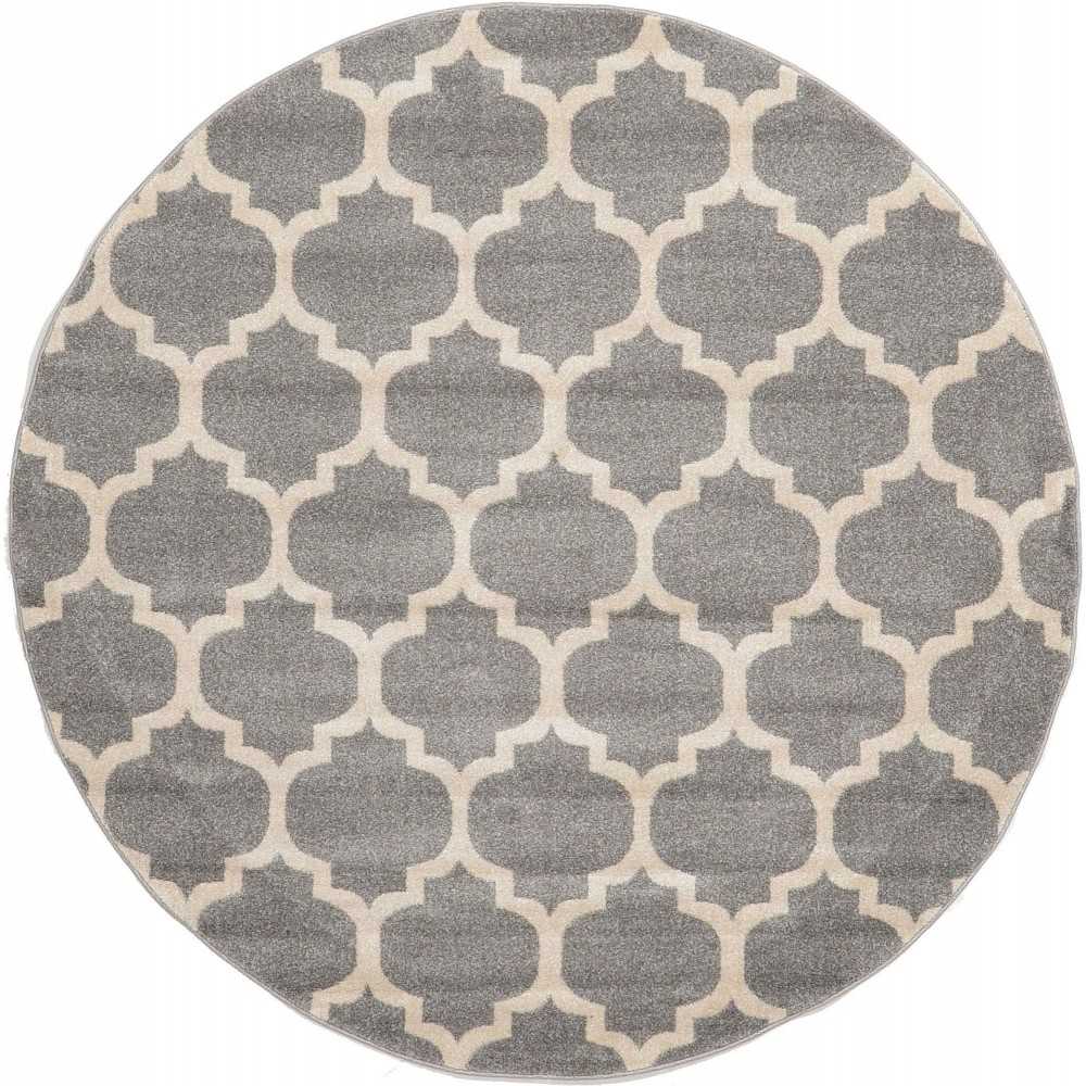 Rug Unique Loom Trellis Gray Round 6' 0 x 6' 0 Rug Unique Loom Trellis Gray Round 6' 0 x 6' 0