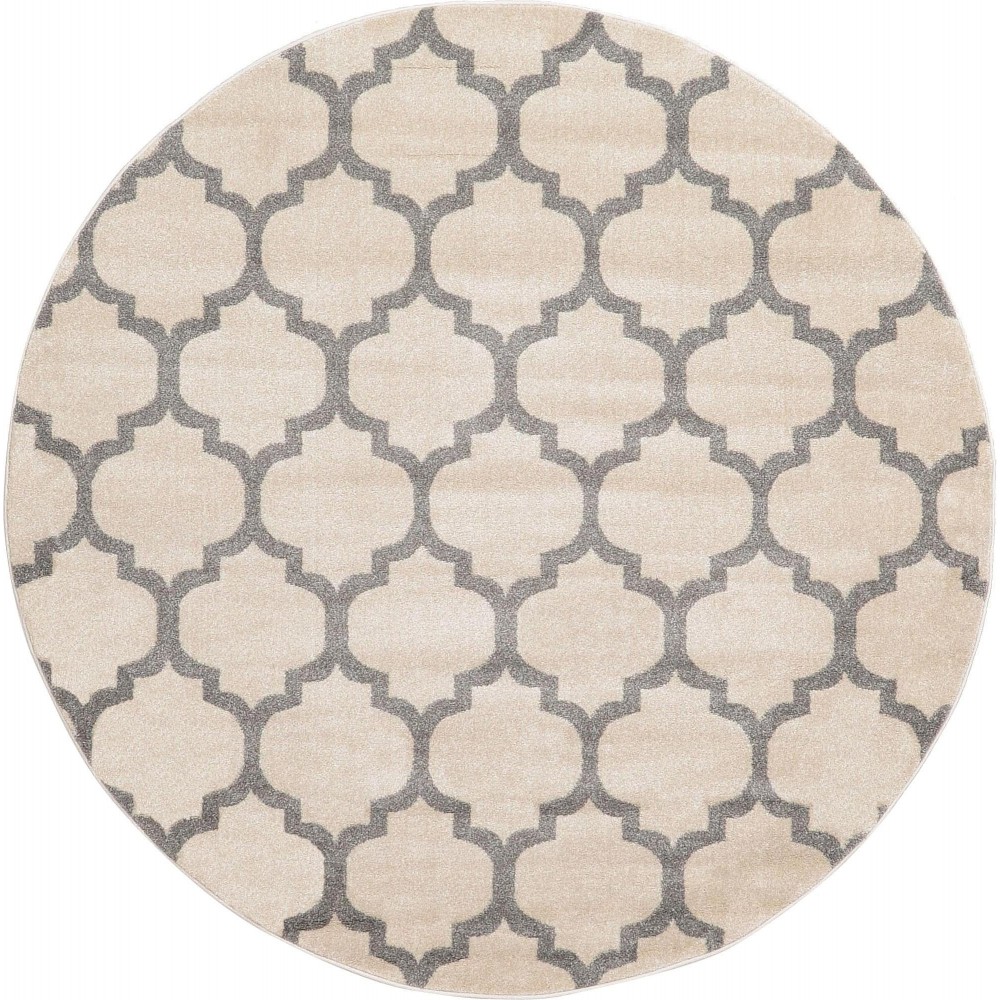 Rug Unique Loom Trellis Beige/Gray Round 6' 0 x 6' 0 Rug Unique Loom Trellis Beige/Gray Round 6' 0 x 6' 0