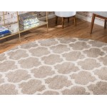 Rug Unique Loom Trellis Light Brown Round 6' 0 x 6' 0