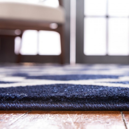 Rug Unique Loom Trellis Navy Blue Round 3' 3 x 3' 3