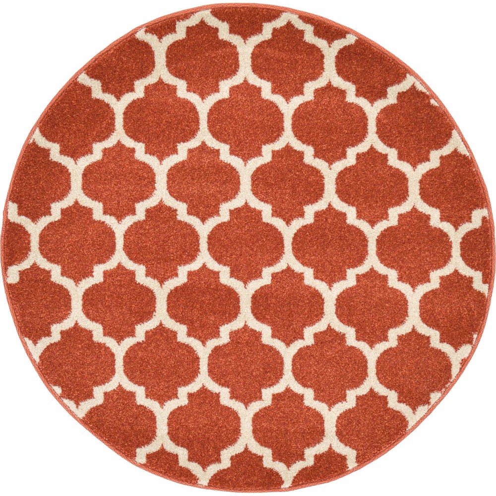 Rug Unique Loom Trellis Terracotta Round 3' 3 x 3' 3 Rug Unique Loom Trellis Terracotta Round 3' 3 x 3' 3