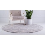 Rug Unique Loom Trellis Light Gray Round 3' 3 x 3' 3