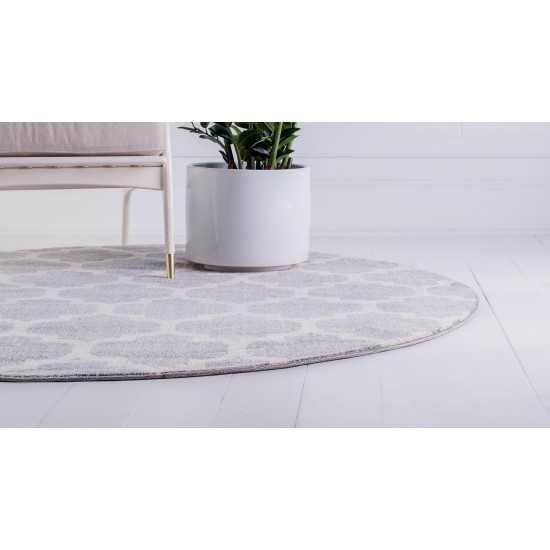 Rug Unique Loom Trellis Light Gray Round 3' 3 x 3' 3