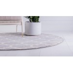 Rug Unique Loom Trellis Light Gray Round 3' 3 x 3' 3