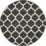 Rug Unique Loom Trellis Black Round 3' 3 x 3' 3