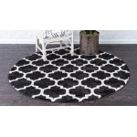 Rug Unique Loom Trellis Black Round 3' 3 x 3' 3