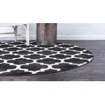 Rug Unique Loom Trellis Black Round 3' 3 x 3' 3