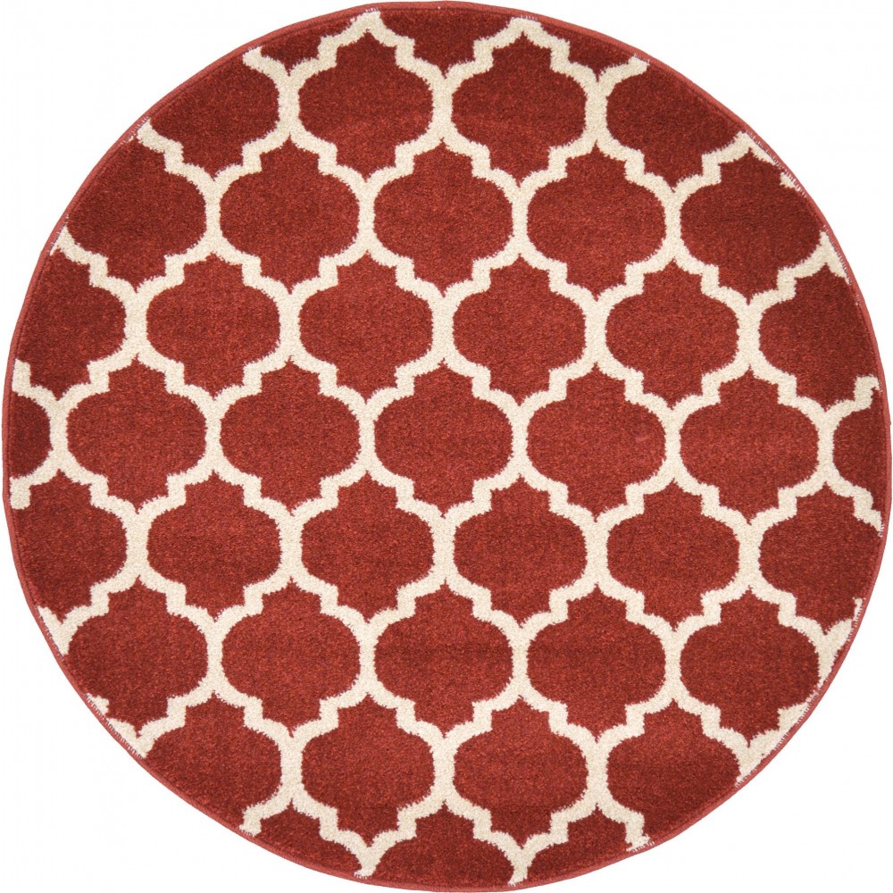 Rug Unique Loom Trellis Red Round 3' 3 x 3' 3 Rug Unique Loom Trellis Red Round 3' 3 x 3' 3
