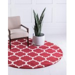 Rug Unique Loom Trellis Red Round 3' 3 x 3' 3