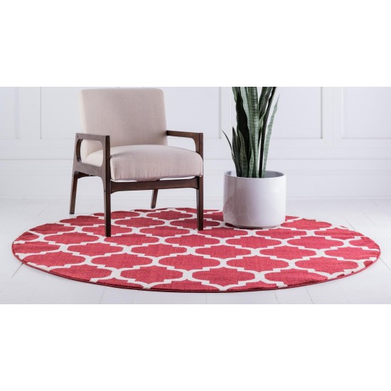 Rug Unique Loom Trellis Red Round 3' 3 x 3' 3