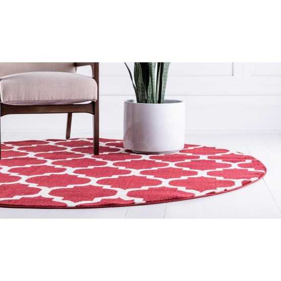 Rug Unique Loom Trellis Red Round 3' 3 x 3' 3