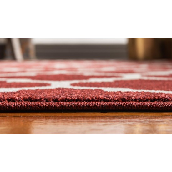 Rug Unique Loom Trellis Red Round 3' 3 x 3' 3