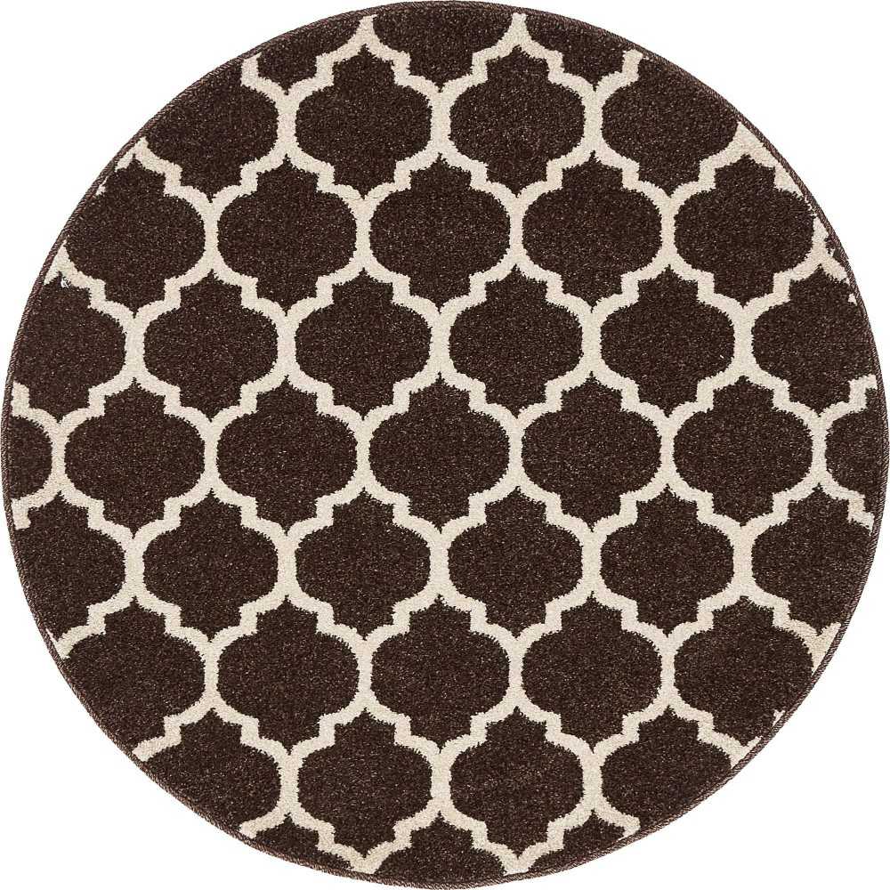 Rug Unique Loom Trellis Dark Brown/Beige Round 3' 3 x 3' 3 Rug Unique Loom Trellis Dark Brown/Beige Round 3' 3 x 3' 3