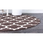 Rug Unique Loom Trellis Dark Brown/Beige Round 3' 3 x 3' 3