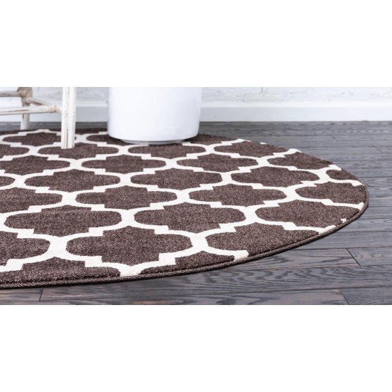 Rug Unique Loom Trellis Dark Brown/Beige Round 3' 3 x 3' 3