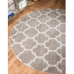 Rug Unique Loom Trellis Light Brown Round 3' 3 x 3' 3