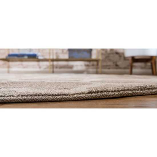 Rug Unique Loom Trellis Light Brown Round 3' 3 x 3' 3