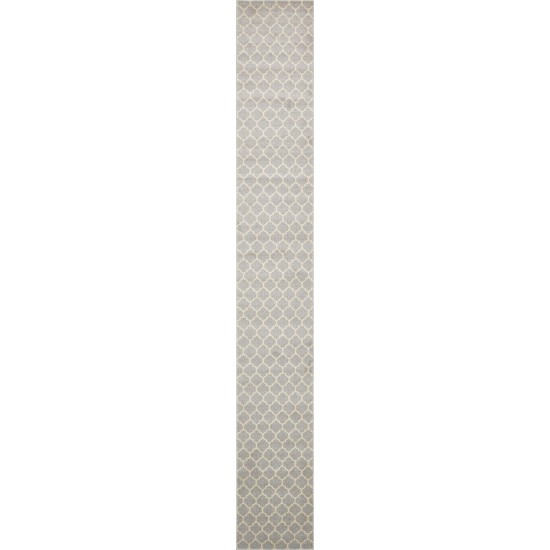 Rug Unique Loom Trellis Light Gray Runner 2' 7 x 19' 8