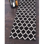 Rug Unique Loom Trellis Black Runner 2' 7 x 19' 8