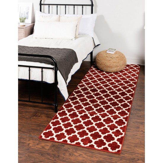 Rug Unique Loom Trellis Red Runner 2' 7 x 19' 8