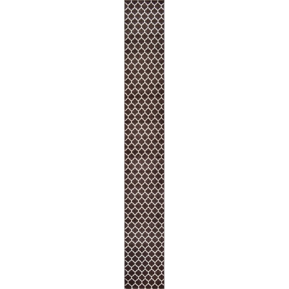 Rug Unique Loom Trellis Dark Brown/Beige Runner 2' 7 x 19' 8 Rug Unique Loom Trellis Dark Brown/Beige Runner 2' 7 x 19' 8