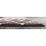 Rug Unique Loom Trellis Dark Brown/Beige Runner 2' 7 x 19' 8