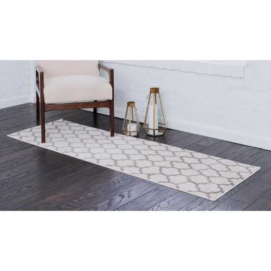 Rug Unique Loom Trellis Beige/Gray Runner 2' 7 x 19' 8