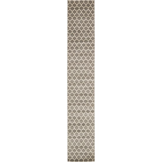 Rug Unique Loom Trellis Gray Runner 2' 7 x 16' 5