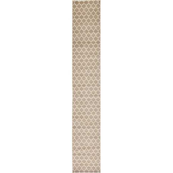 Rug Unique Loom Trellis Light Brown Runner 2' 7 x 16' 5