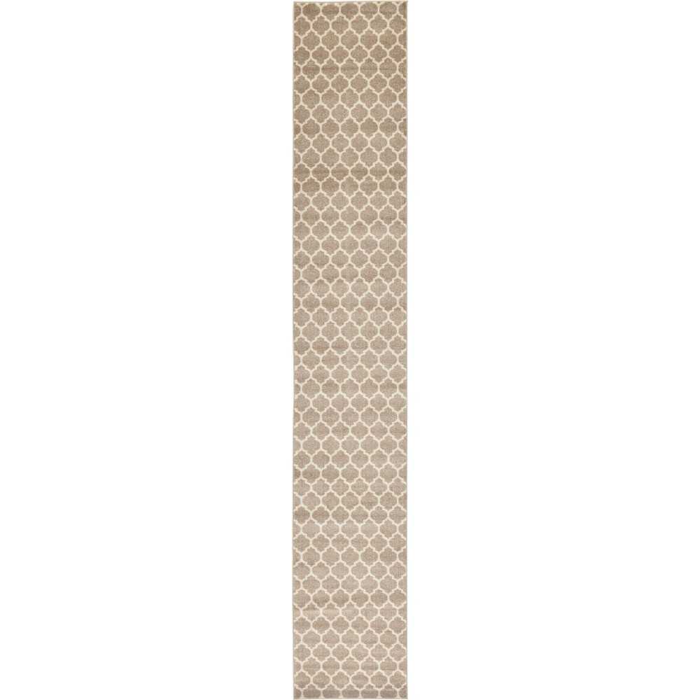 Rug Unique Loom Trellis Light Brown Runner 2' 7 x 16' 5