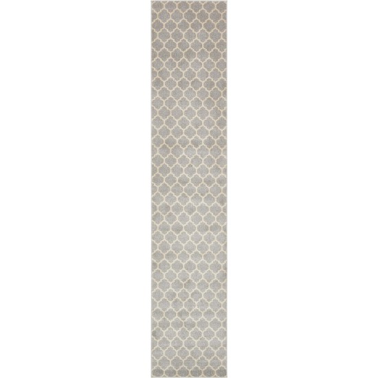 Rug Unique Loom Trellis Light Gray Runner 2' 7 x 13' 0