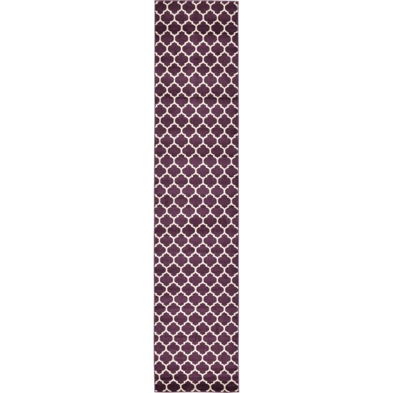 Rug Unique Loom Trellis Dark Purple Runner 2' 7 x 13' 0